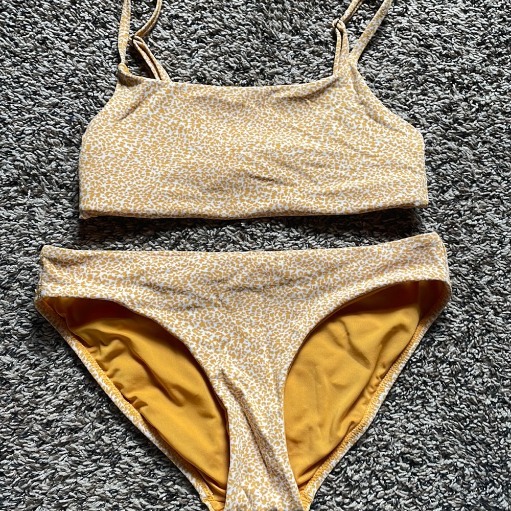 Orange print athleta bikini